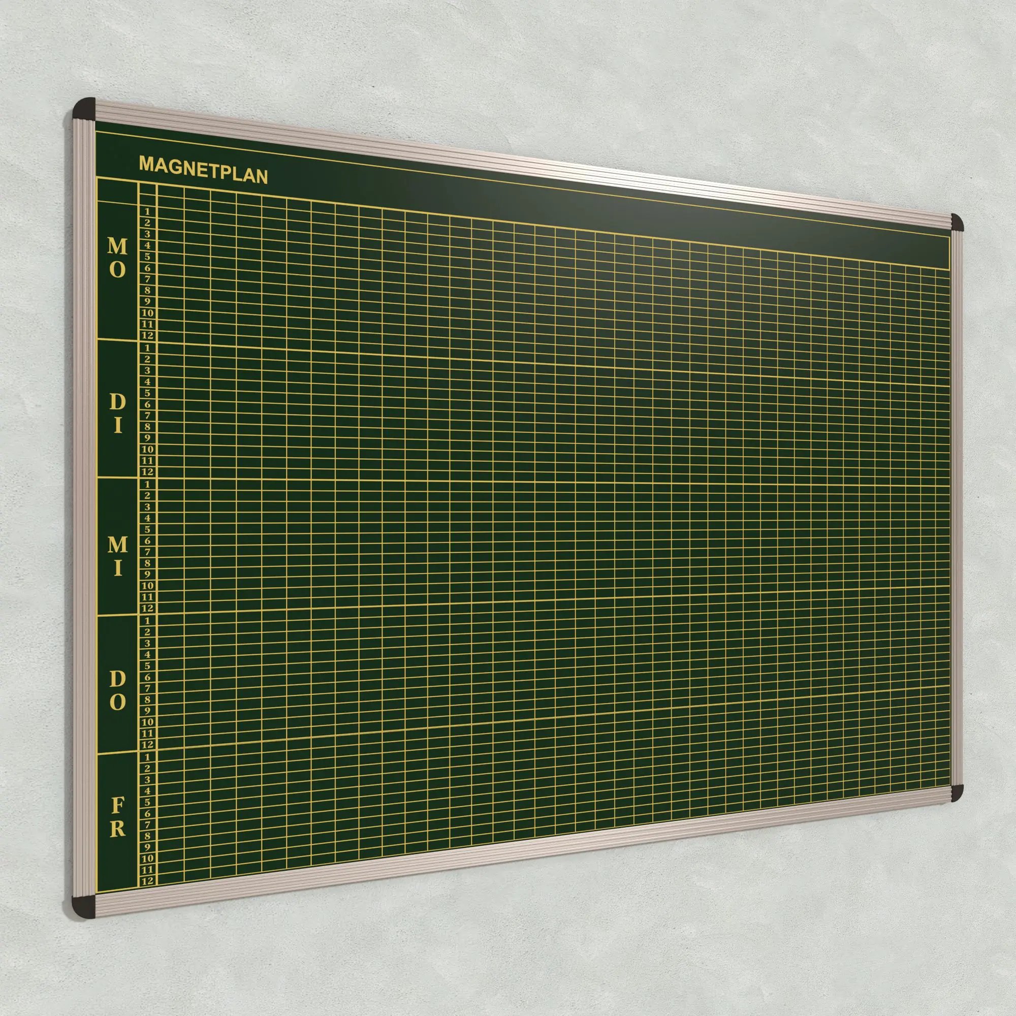Klassen-Plantafel, 12 Stunden Mo-Fr, für 40 Klassen, 123x177 cm, aus der Kategorie Klassenplan-Tafeln 12h