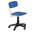 Drehspindelstuhl, höhenverstellbar 50-69 cm, fahrbar, mit Sitz- und Rückenpolster, aus der Kategorie Fachraumstühle
