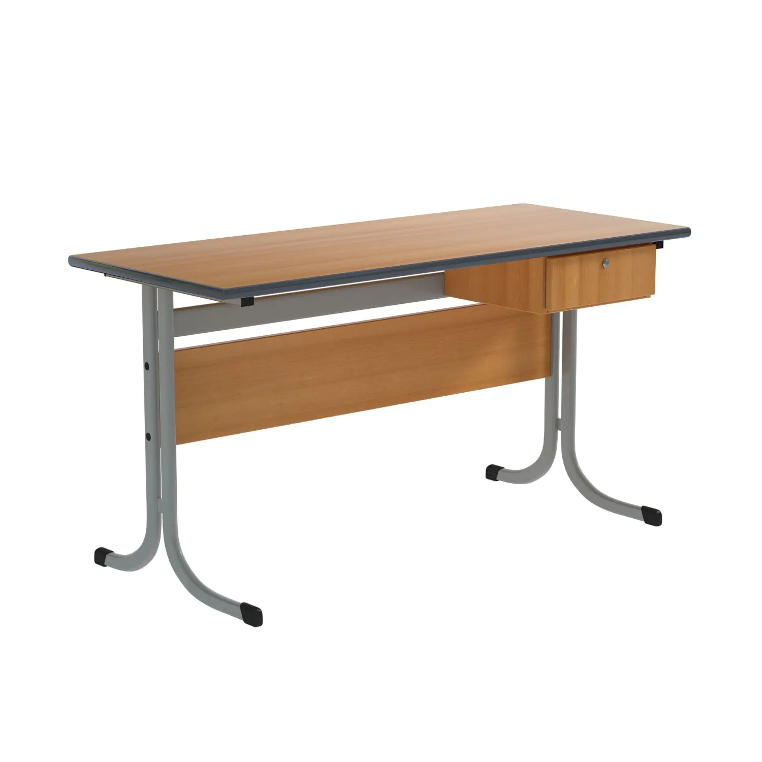 Lehrertisch, 130x55 cm (B/T), 76 cm hoch, Platte: Melamin, PU-Kante, aus der Kategorie Lehrertische