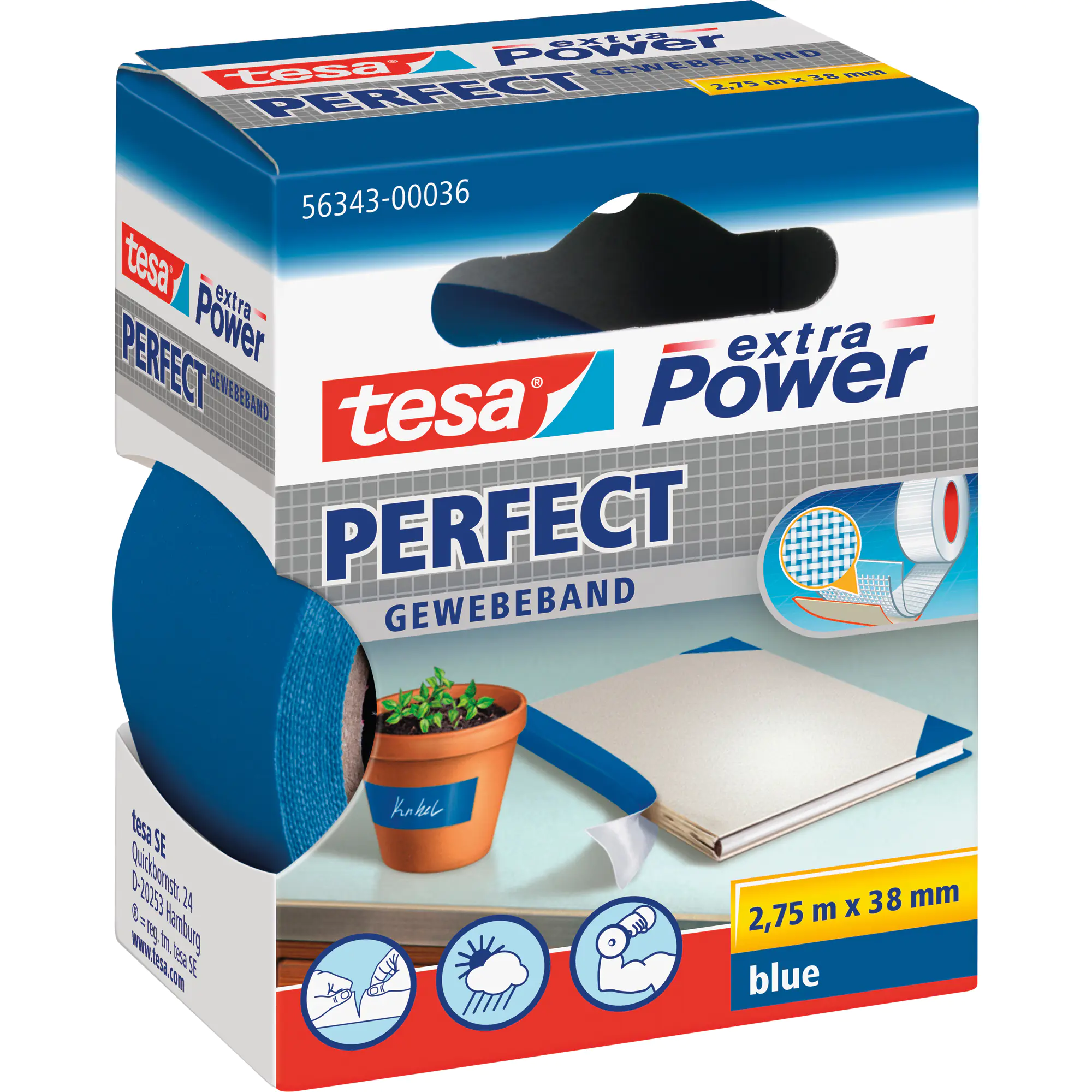 tesa Gewebeband extra Power Perfect 38mmx2,75m bl aus der Kategorie Kleber & Befestigung
