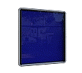 Info-Wandvitrine, 100 cm hoch, 97x5,4 cm (B/T), Rückwand blauer Stoff,