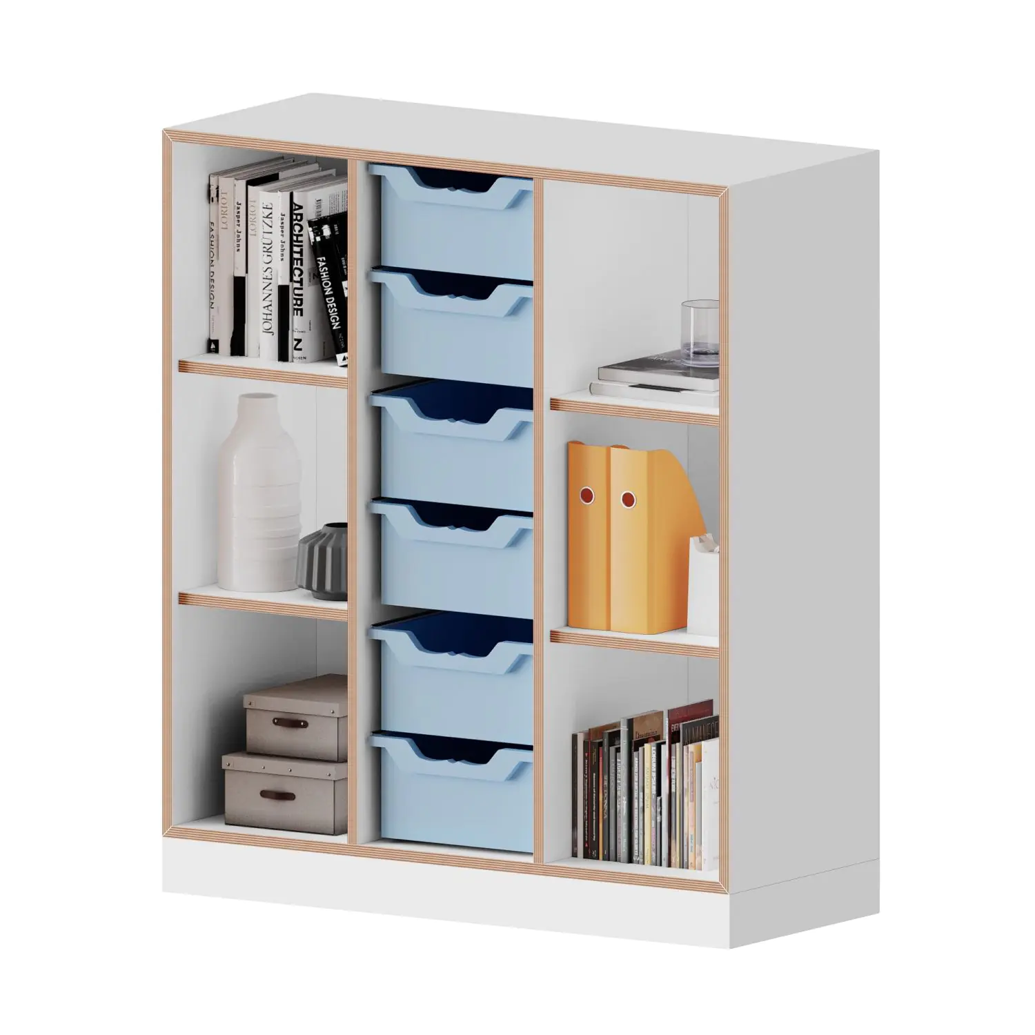 qickly® Regal, 3 OH, 6 große Ergo Tray Boxen, B/H/T: 104,2x110,5x42,6 cm aus der Kategorie Regale Schnelllieferprogramm