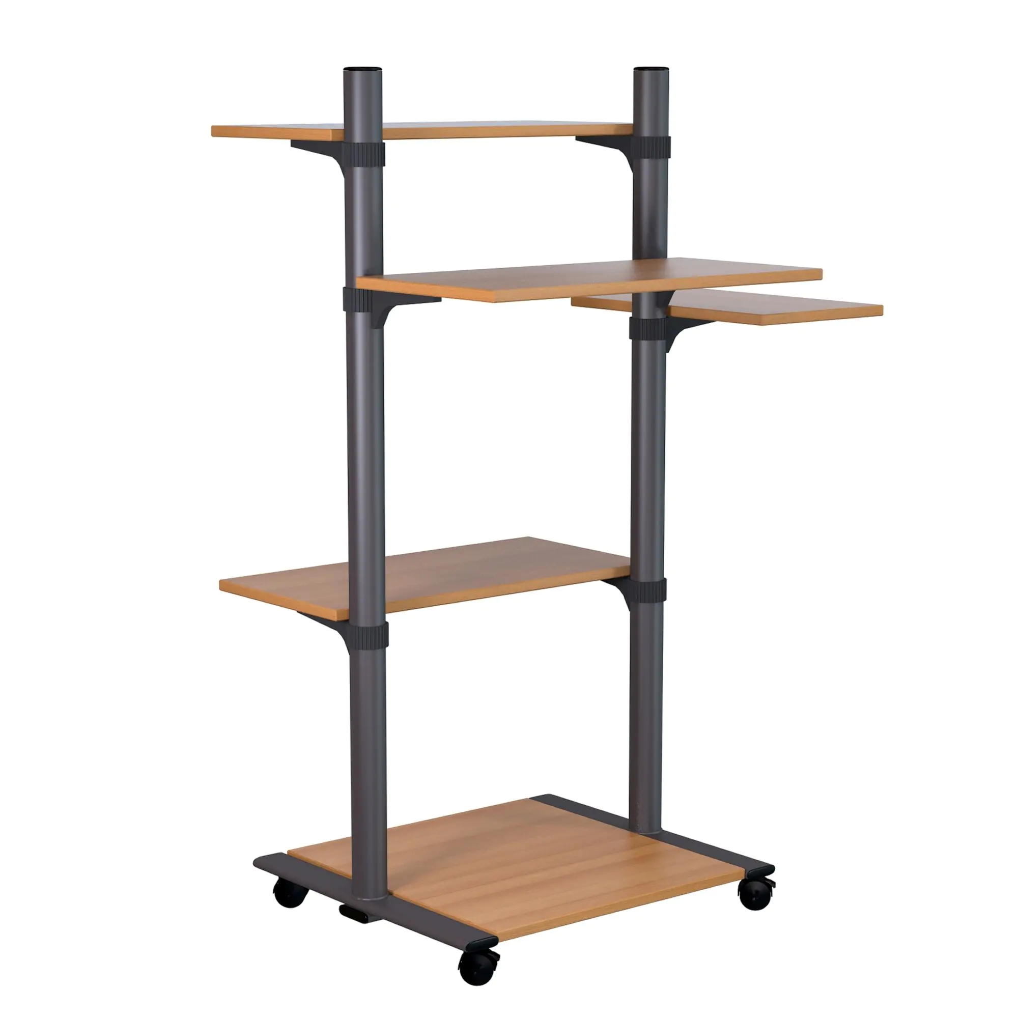 EDV-Workstation, 143 cm hoch, 55x59 cm (B/T), 3 seitliche Platten, fahrbar, aus der Kategorie Mobile Arbeitsplätze
