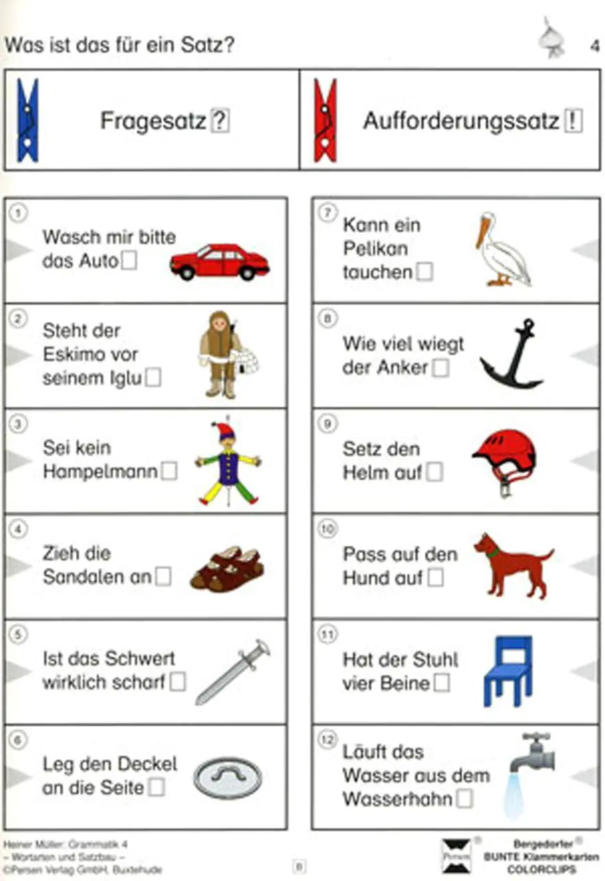 Grammatik 4 Wortarten/Satzbau aus der Kategorie Deutsch