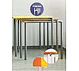 Tisch Stack-O-Flex, B/T 65 x 65 cm, stapelbar, fahrbar mit 2 Rollen aus der Kategorie Quadrattische