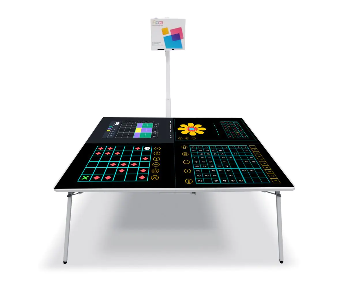 SmartFloor, Tisch zur Projektion 160 x 150 cm, Höhe 71 cm aus der Kategorie Schulbeamer und Zubehör