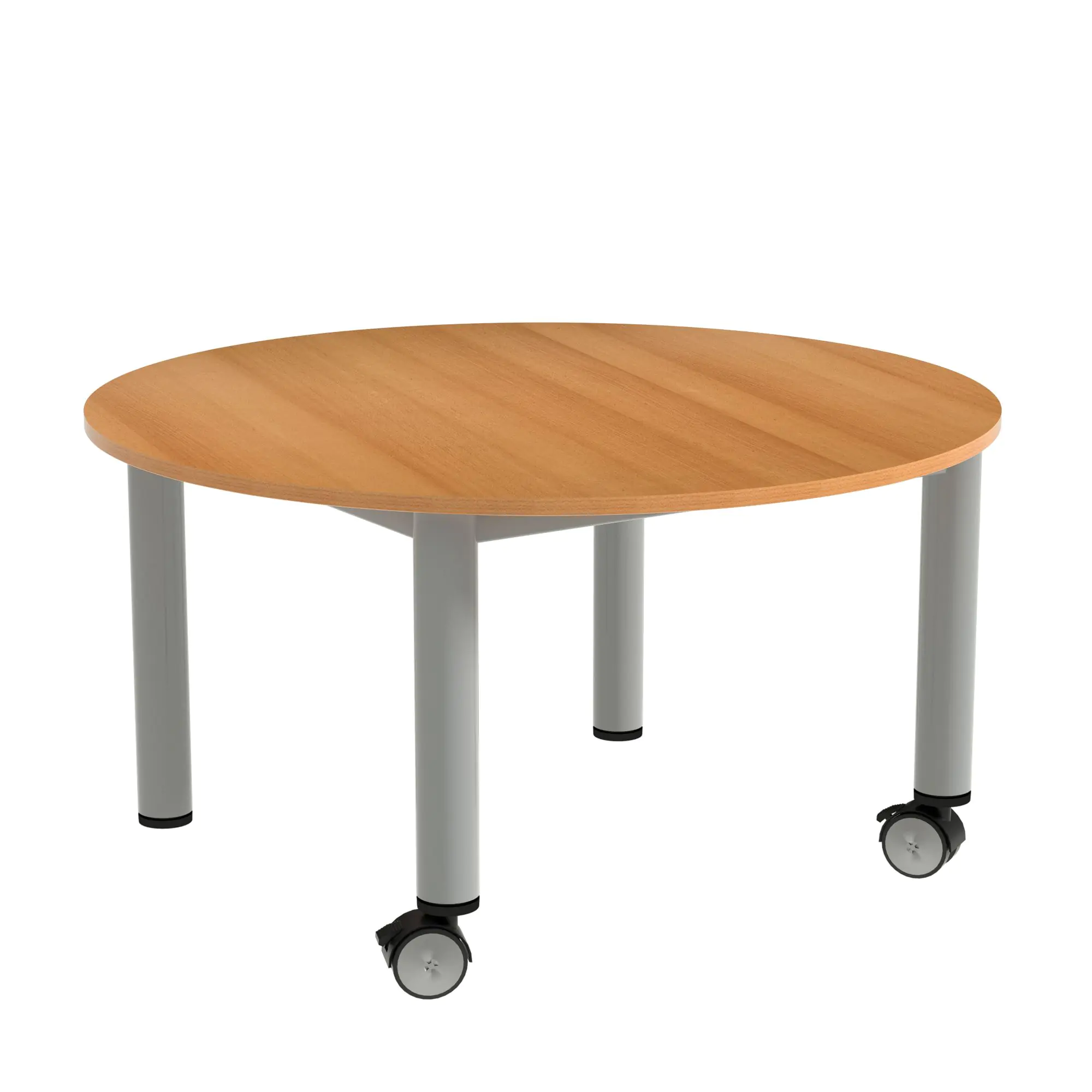 Couchtisch Rund, 100 cm Durchmesser, 52 cm hoch, fahrbar aus der Kategorie Couch-Tische