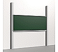 Pylonentafel, 250x100 cm, 1-flächig, höhenverstellbar, Stahlemaille grün aus der Kategorie Pylonentafeln