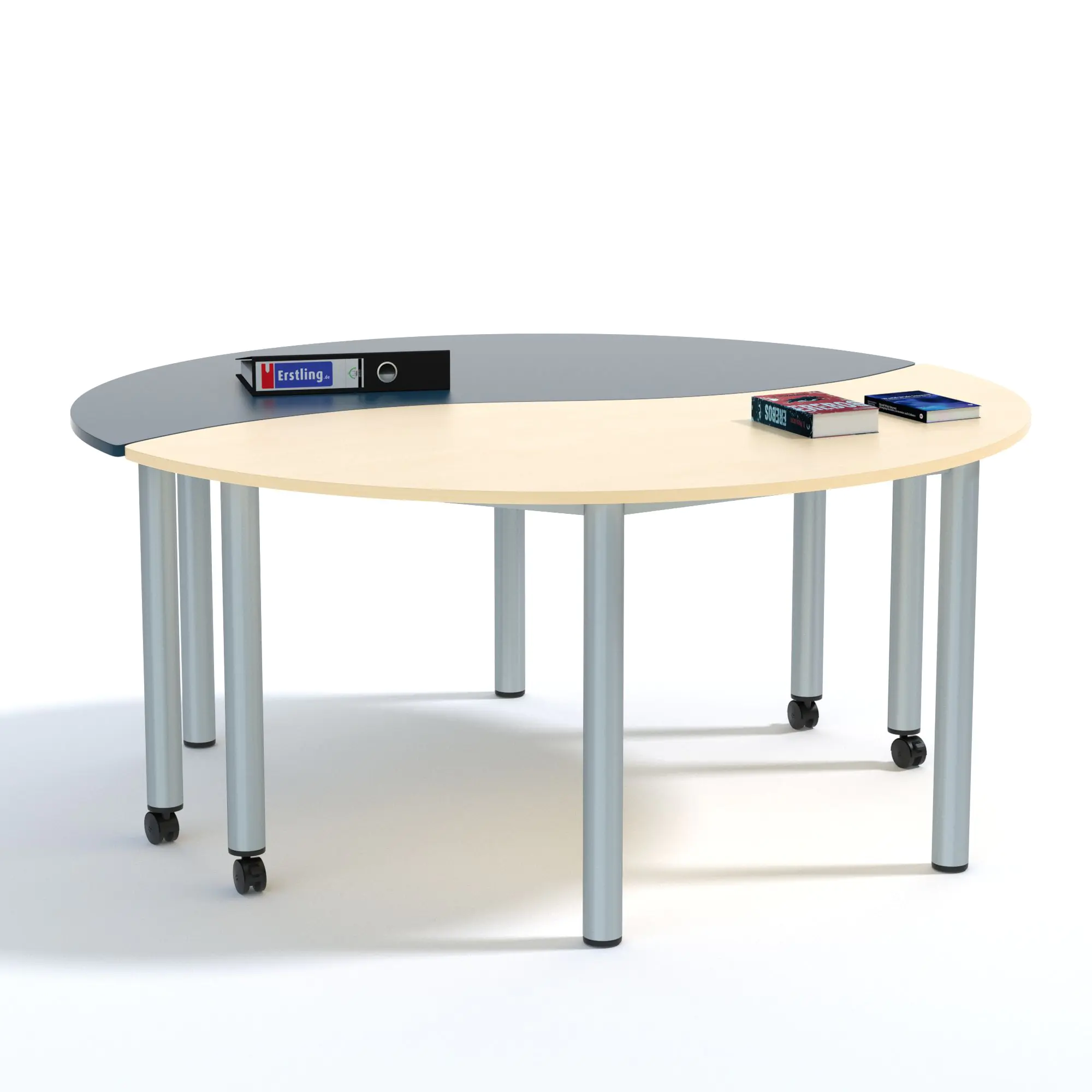 Wellentisch Halbrund, 160x80 (B/T), 72 cm hoch, (2 Füße mit Rollen), aus der Kategorie Wellentische