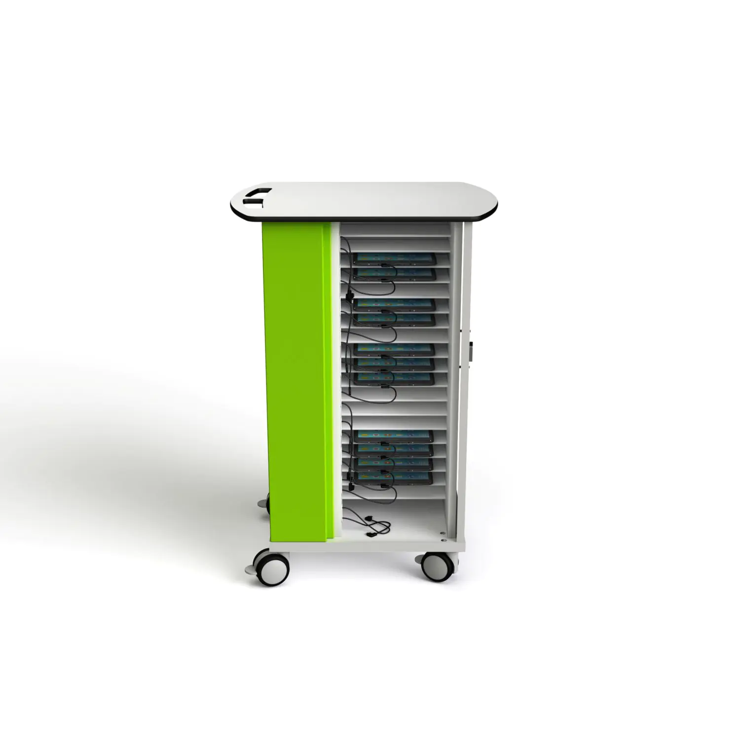 Ladewagen, USB-C Steckdose 20 Geräte, B/H/T 60x92x41, für bis zu 11" Geräte, fahrbar, abschließbar aus der Kategorie Funktionale Tische