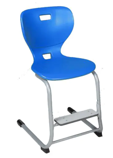 Fußrastenstuhl, Freischwinger, höhenverstellbare Fußraste, Sitzhöhe 50 cm aus der Kategorie Kunststoffstühle