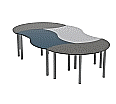 Wellentisch Set - Tafelrunde C: 2x Wellentisch I und 2x Wellentisch II, aus der Kategorie Wellentische