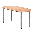 Ovaler Ergänzungstisch, 158x80 cm (BxT), höhenverstellbar 58-72 cm,