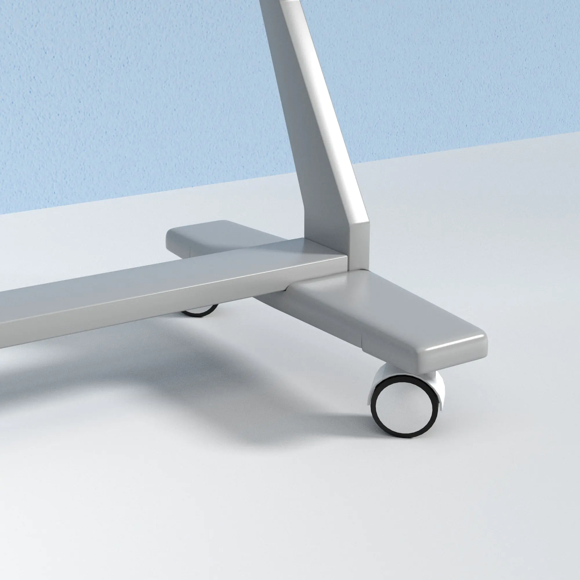 Klapp-Tafel fahrbar, Mittelfläche 150x100 cm, Flügel  75x100 cm, Stahlemaille weiß, aus der Kategorie fahrbare Klapp-Tafeln