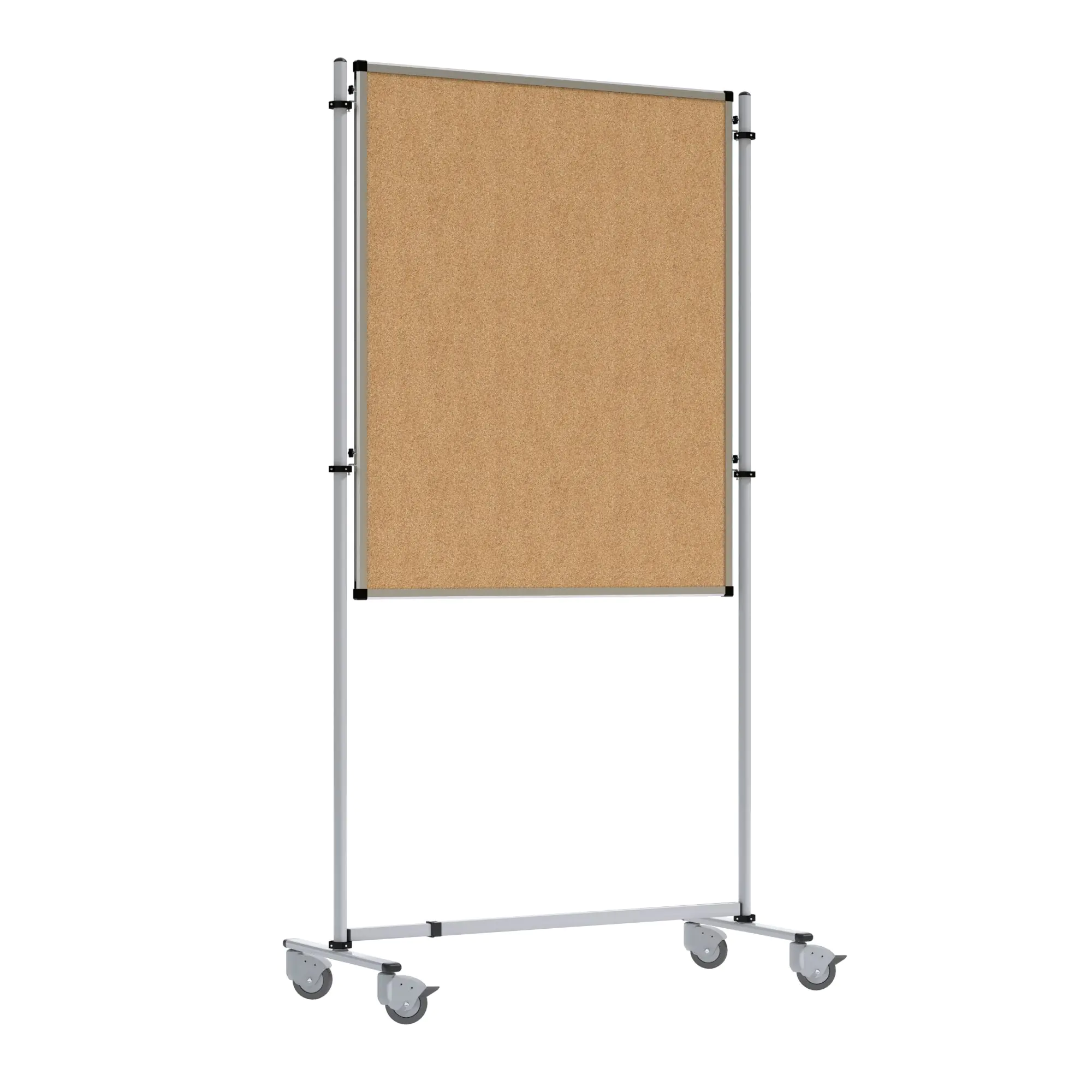 Stecktafel, 120x100 cm, beidseitig Kork-Oberfläche, inklusive Rollstativ aus der Kategorie Trennwände & Stellwände