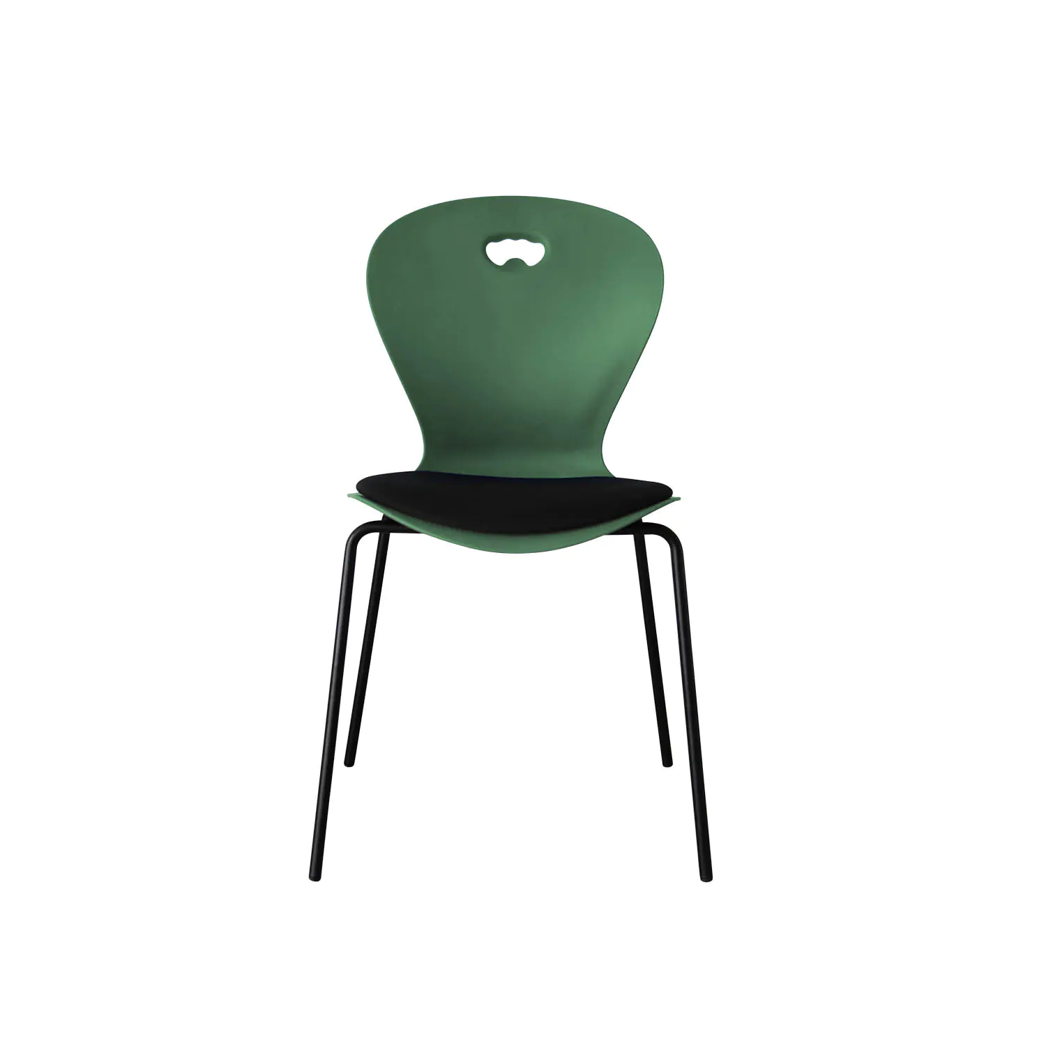 Vierfußstuhl mit Sitzpolster Sitzhöhe 46 cm, Kunststoffschale 100% recycelbar, Gewicht 5,3 kg aus der Kategorie Stühle
