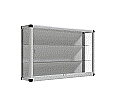 Wand-Vitrine,  96 cm hoch, 150x30 cm (B/T), Rückwand und Bodenplatte Spanplatte