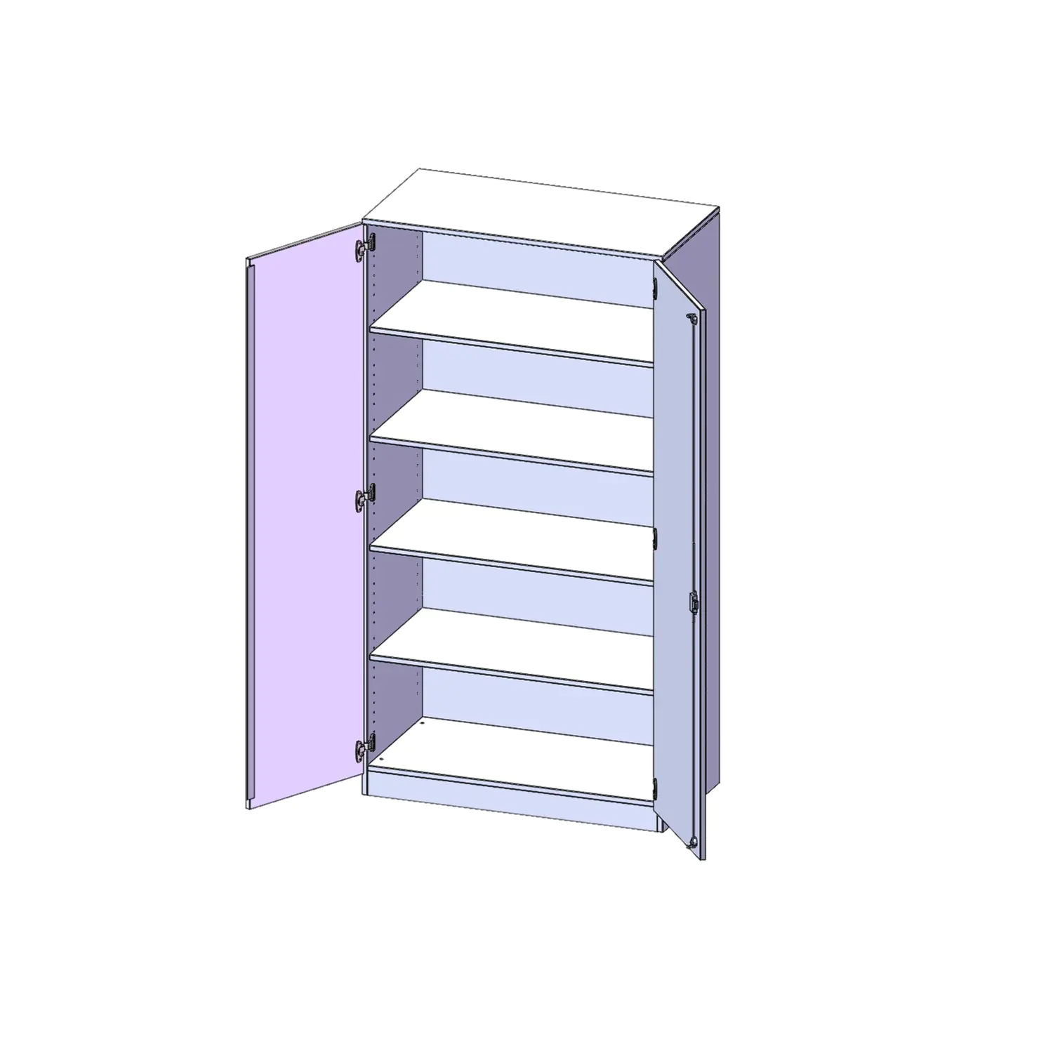 Schrank, 5 OH, 2 Türen, abschließbar, B/H/T 100x190x50cm aus der Kategorie Klassen & Schulschränke