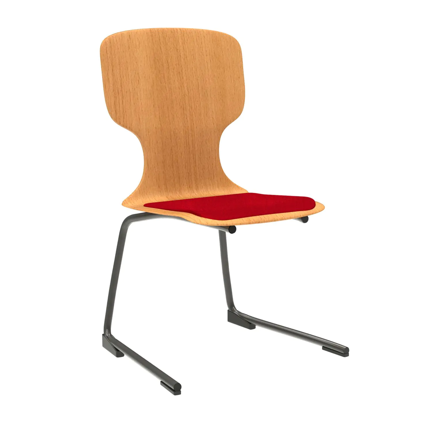 Freischwinger ohne Armlehne, mit Sitzpolster, Rundrohrgestell,