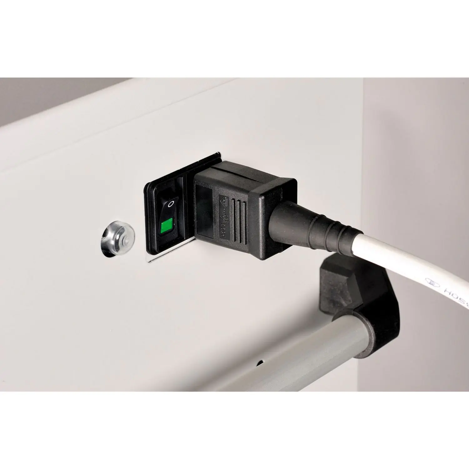 Notebook-Ladestation, 125 cm hoch,  53x50 cm (B/T), fahrbar, Korpus aus Stahl, aus der Kategorie Notebookschränke