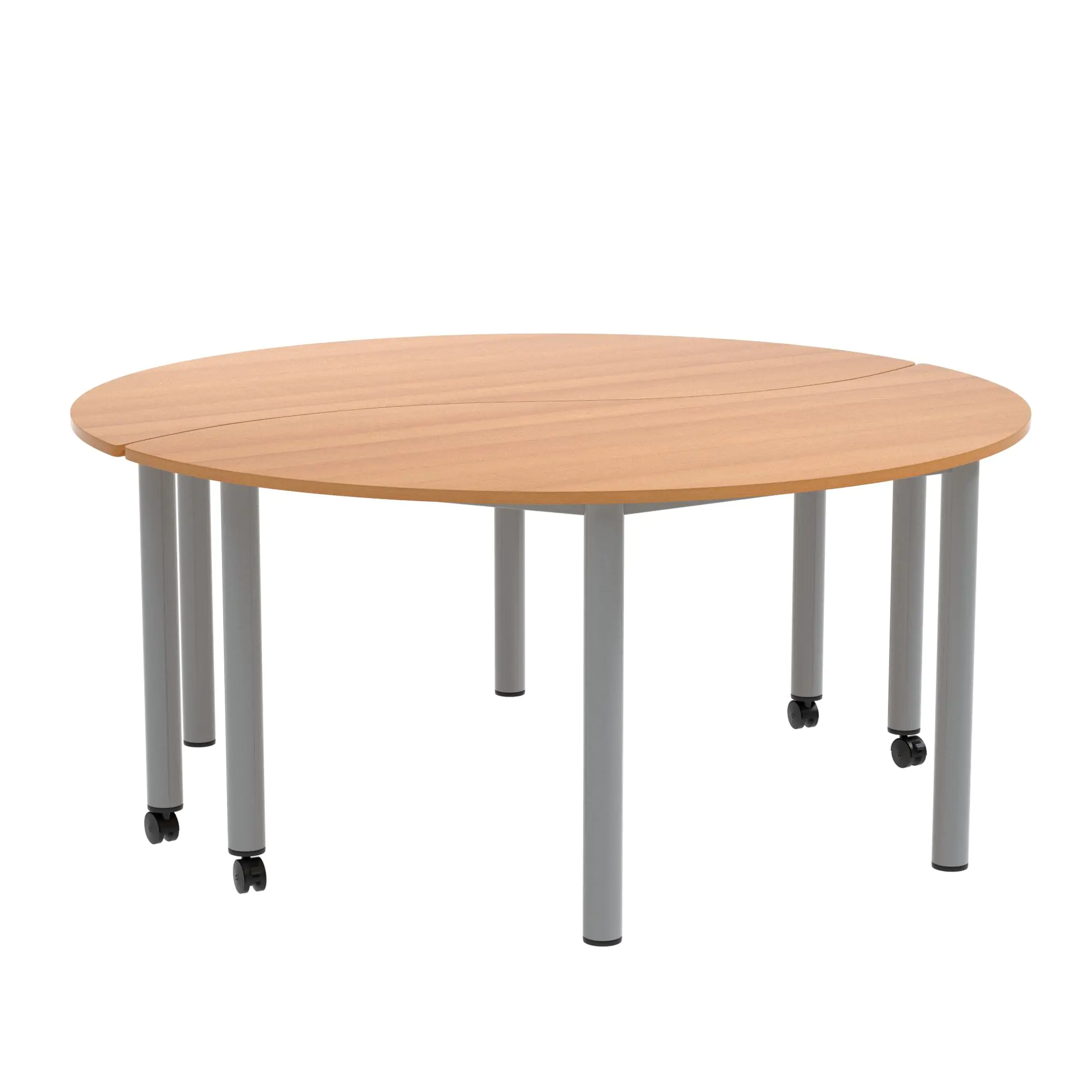 Wellentisch Halbrund, 160x80 (B/T), 72 cm hoch, (2 Füße mit Rollen), aus der Kategorie Wellentische