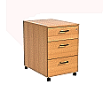 Rollcontainer, Höhe 62 cm, 43x62 cm (B/T), 3 Schubladen, abschließbar,