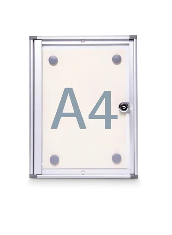 Info-Wandvitrine, 35,1 cm hoch, 27x3,1 cm (B/T), Rückwand beschreibbares Stahlblech weiß aus der Kategorie Informationsvitrinen Innen wandmontiert