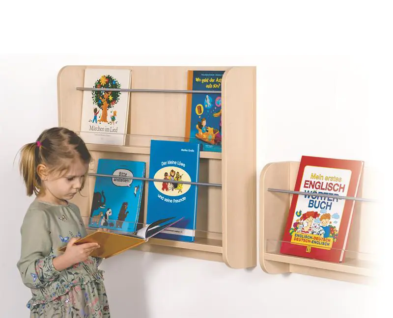 Hängeregal für Bücher, 2 Ablage B/H/T 78 x 60 x 13 cm, Plexiglasaufkantung aus der Kategorie Ablagen