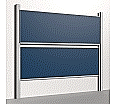 Pylonentafel, 300x100 cm, 2-flächig, höhenverstellbar, Stahlemaille blau aus der Kategorie Pylonn-Tafeln zweiflächig