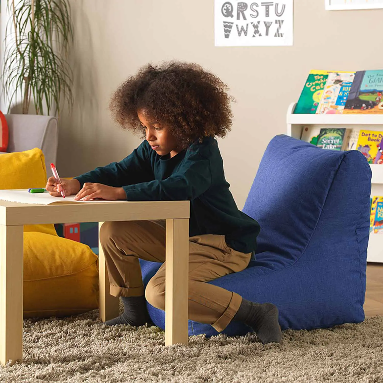 Soft Sessel in Blau B/H/T 53 x 56 x 68 cm, Stoff ist feuerhemmend und wasserabweisend aus der Kategorie Polsterelemente