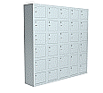 Handyfachschrank aus Stahl,  93 cm hoch,  93x20 cm (B/T), 30 nummerierte Handyfächer,