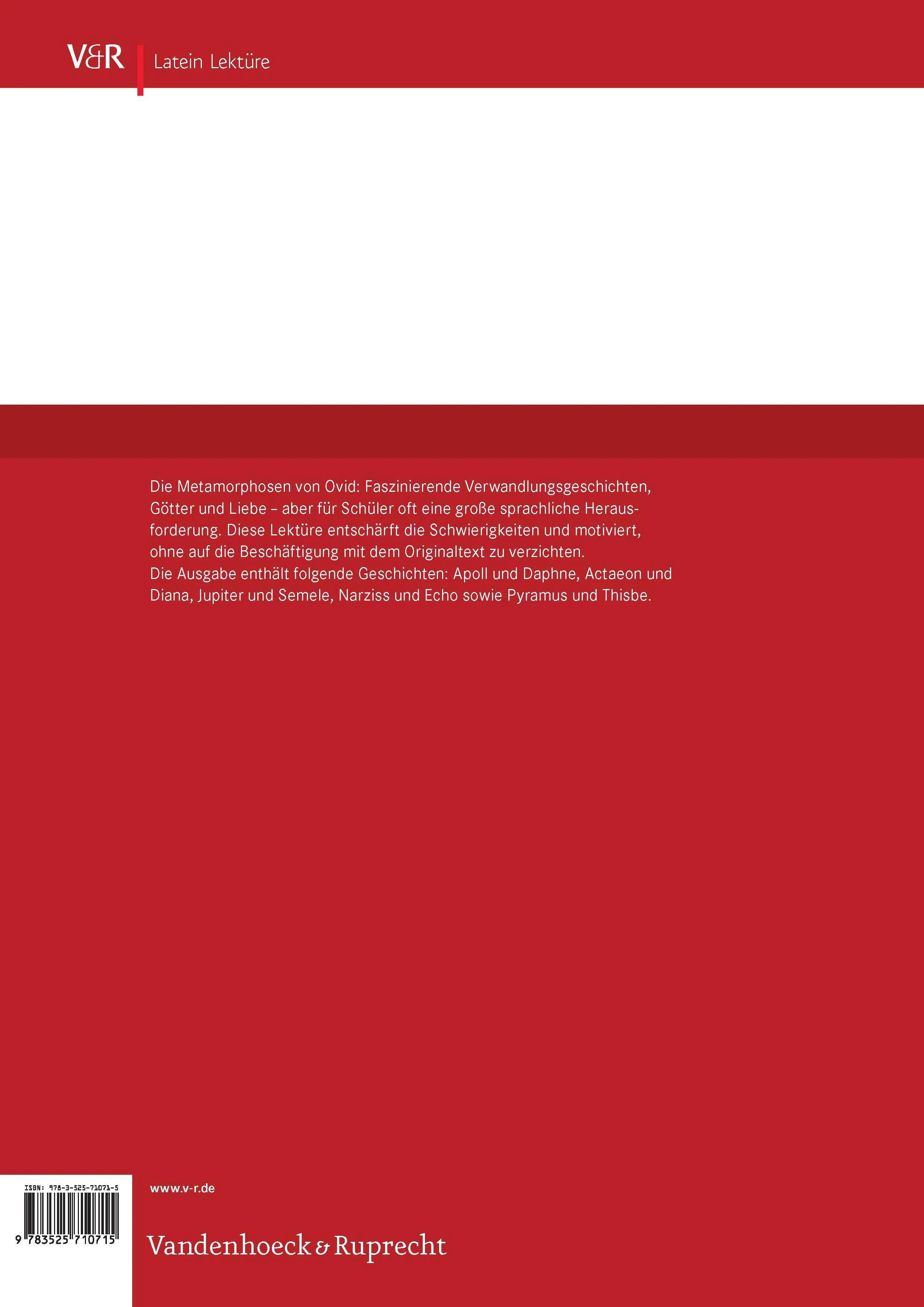 Ovid, Verwandlungsgeschichten aus der Kategorie Geschichte