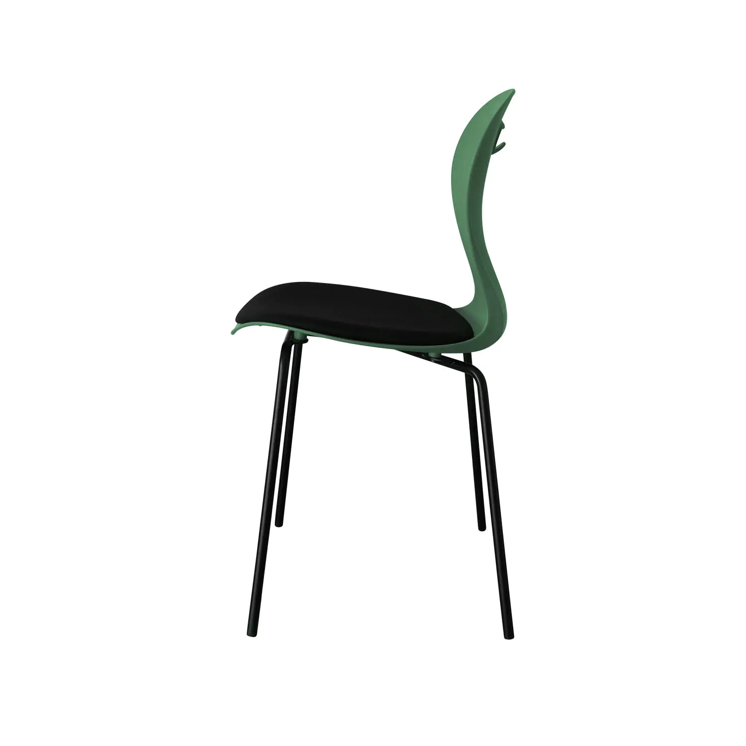 Vierfußstuhl mit Sitzpolster Sitzhöhe 46 cm, Kunststoffschale 100% recycelbar, Gewicht 5,3 kg aus der Kategorie Stühle