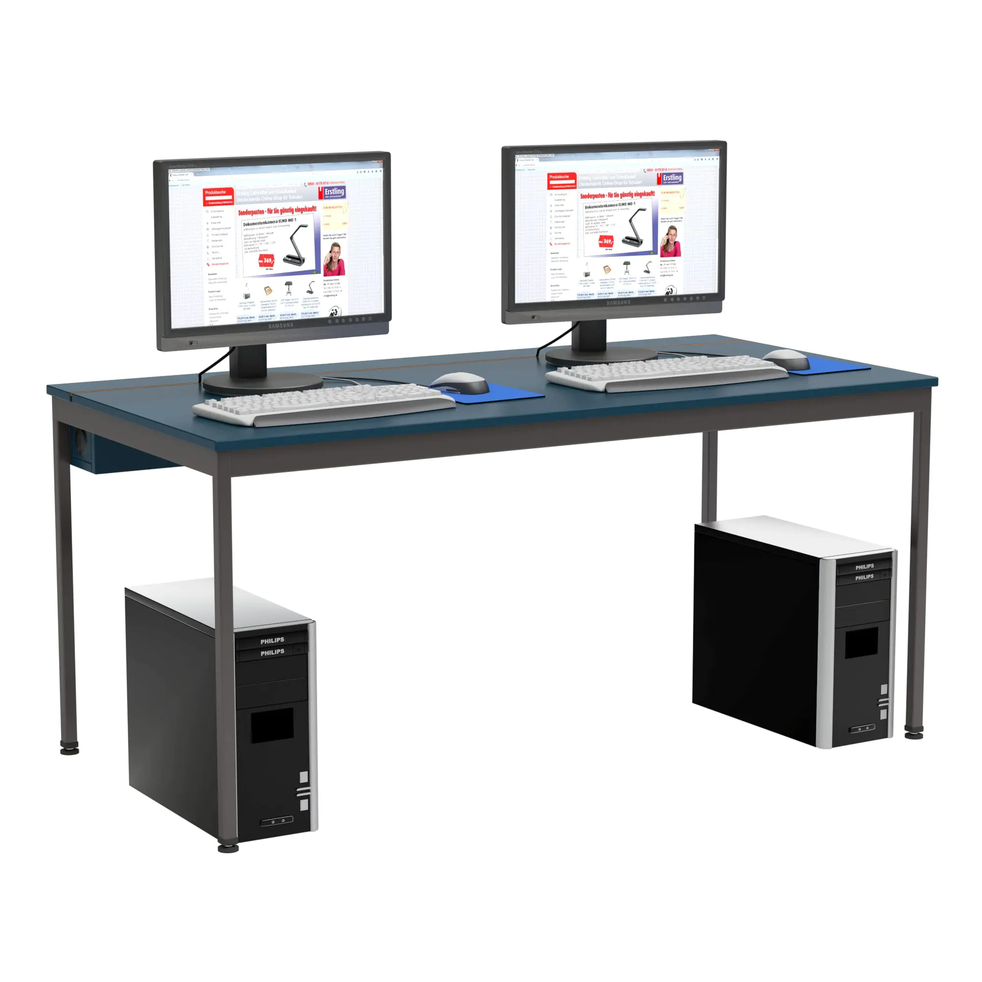 EDV-Tisch, 160x90 cm (B/T), 72 cm hoch, Holzkabelkanal mit Deckel abschließbar, aus der Kategorie EDV-Tische