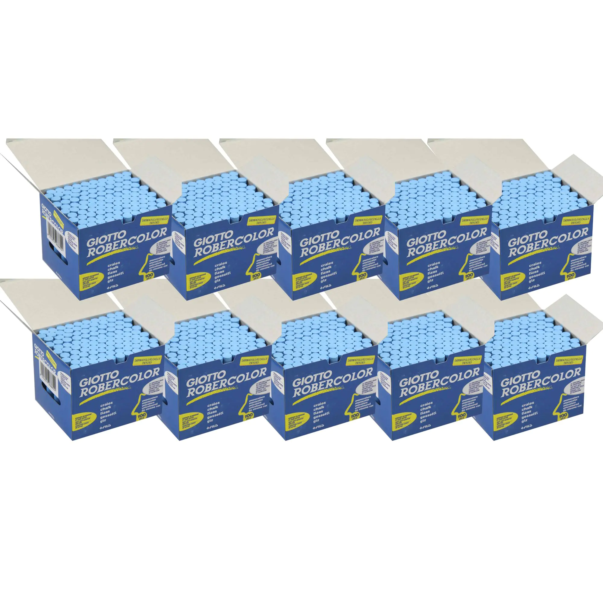 Kreide blau, 10x100 Stück, Champagner Kreide, rund, aus der Kategorie Schultafeln