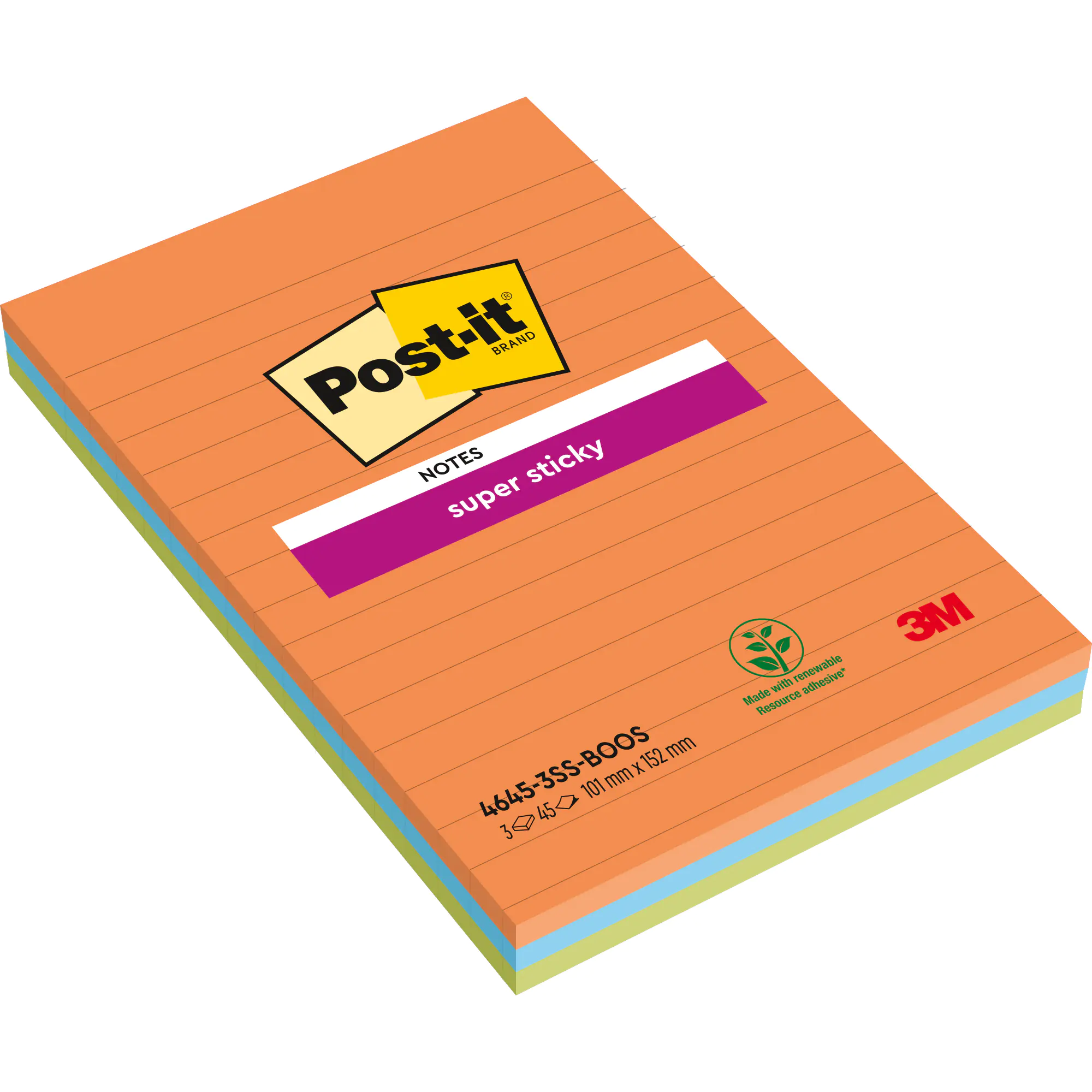 Post-it Haftnotiz 101x152mm sort 3x45Bl aus der Kategorie Haftnotizen & -streifen
