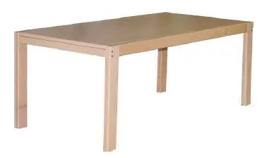 Ausziehtisch mit einem Buche Massivholzgestell, 160 x 80 cm ausziehbar auf 260 x 80 cm aus der Kategorie Rechtecktische