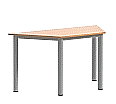 Trapeztisch, 140x70 cm (B/T), 74 cm hoch,