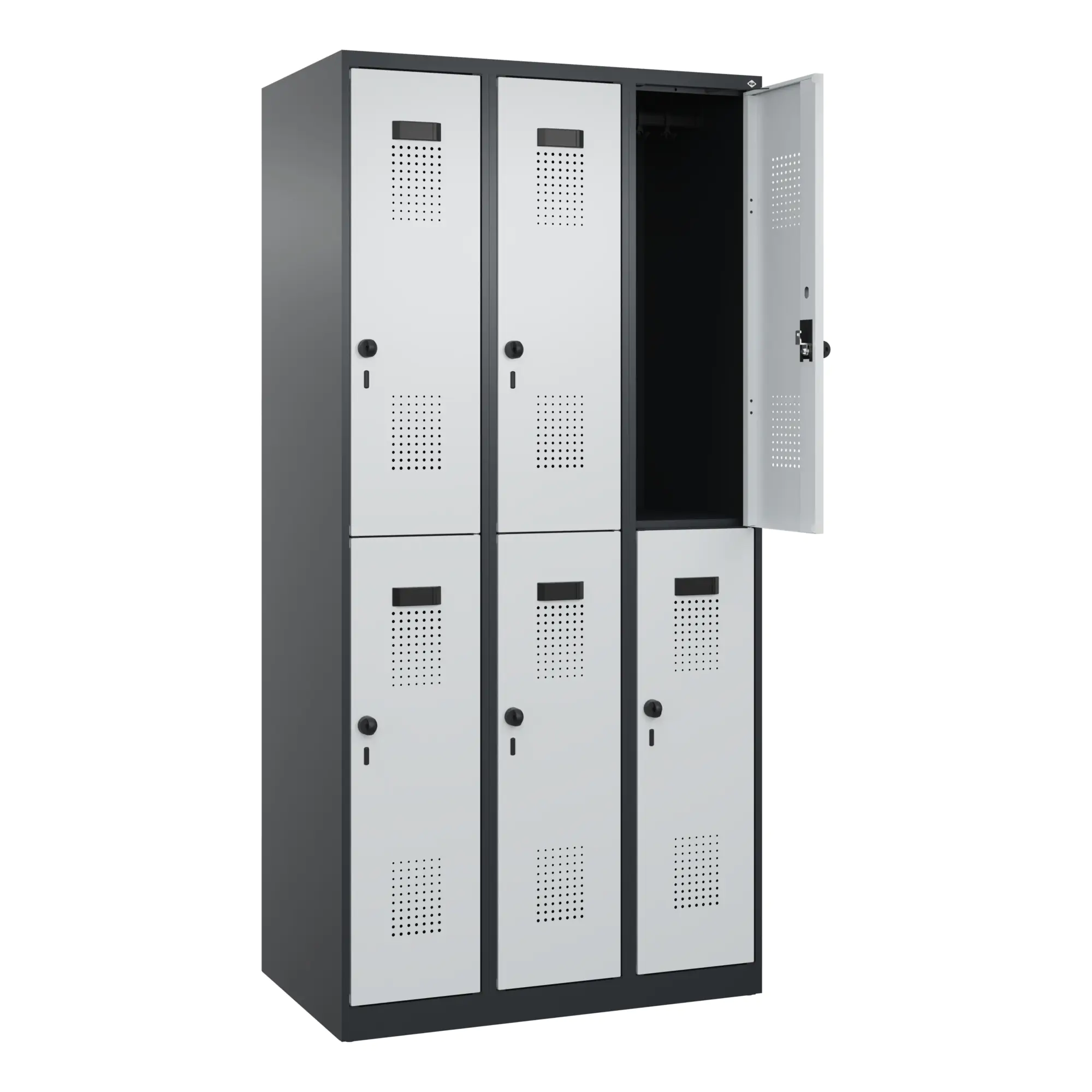 C+P Spind Evolo PLUS Doppel 6Fächer 1850x900x500 sgr/lgr aus der Kategorie Aufbewahrungsmöbel