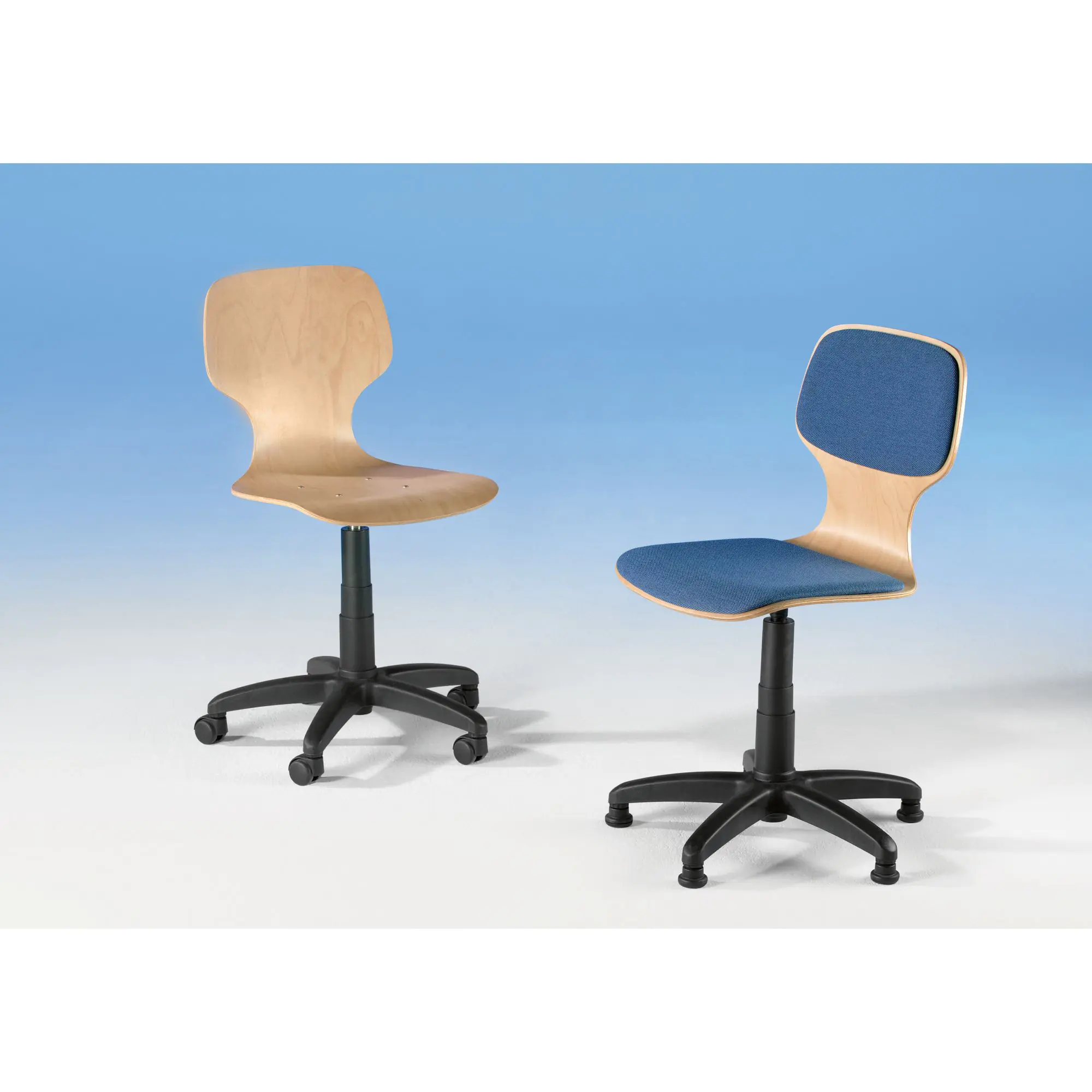 Drehstuhl mit Gaslift, höhenverstellbar 39-52 cm, feststehend, mit Sitzpolster, aus der Kategorie Fachraumstühle