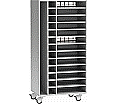Notebook-Ladestation, 163 cm hoch,  80x50 cm (B/T), Regal, fahrbar,