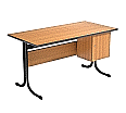 Lehrertisch, 130x65 cm (B/T), 76 cm hoch, Platte: Melamin, PU-Kante, aus der Kategorie Lehrertische