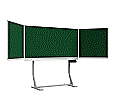 Klapp-Schiebetafel freistehend, Mittelfläche 200x100 cm, Stahlemaille grün, aus der Kategorie fahrbare Klapp-Schiebe-Tafeln