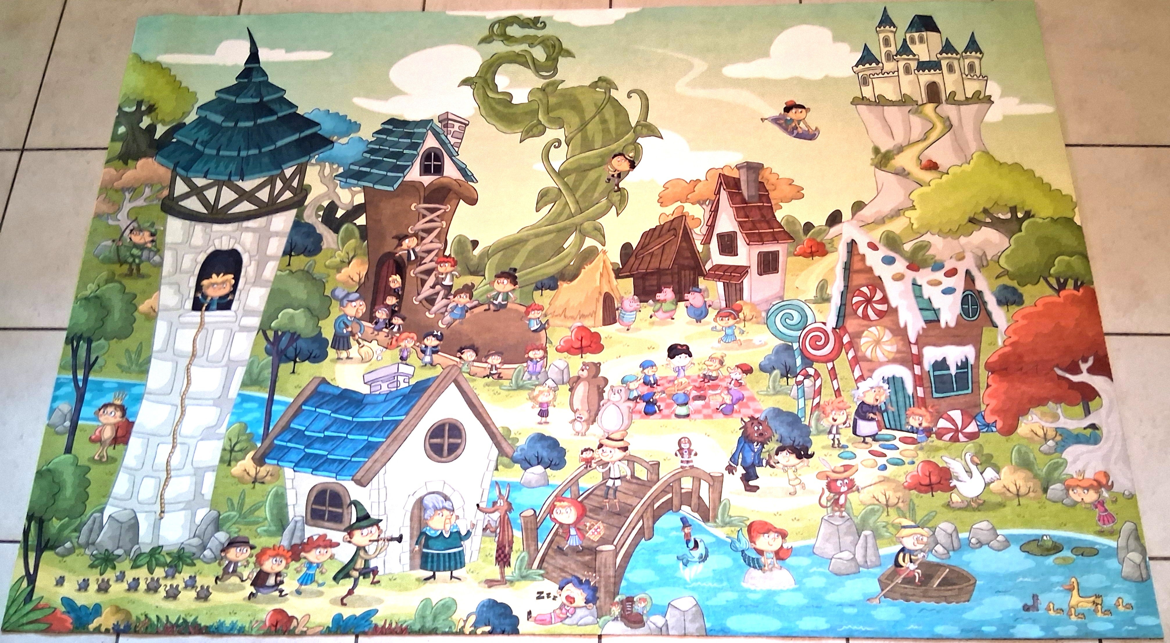 Wimmelteppich 150 x 100 cm, Wer kennt alle Märchen? aus der Kategorie Dekoelemente