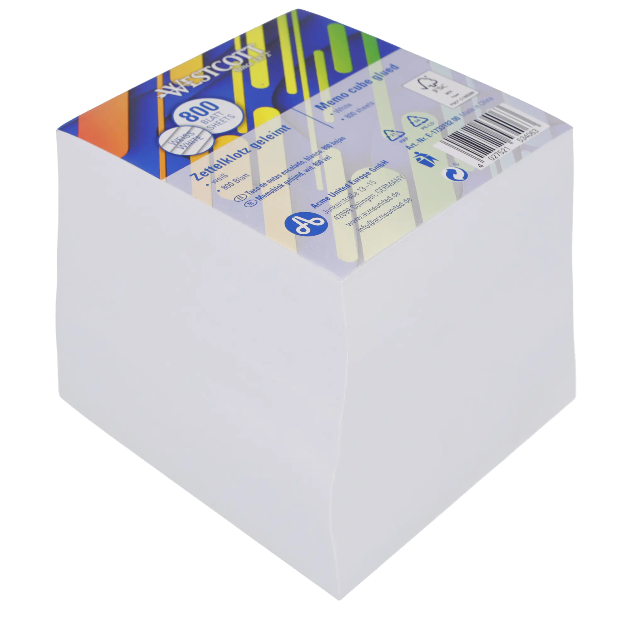 Westcott Zettelklotz ws 800Bl aus der Kategorie Notizzettel
