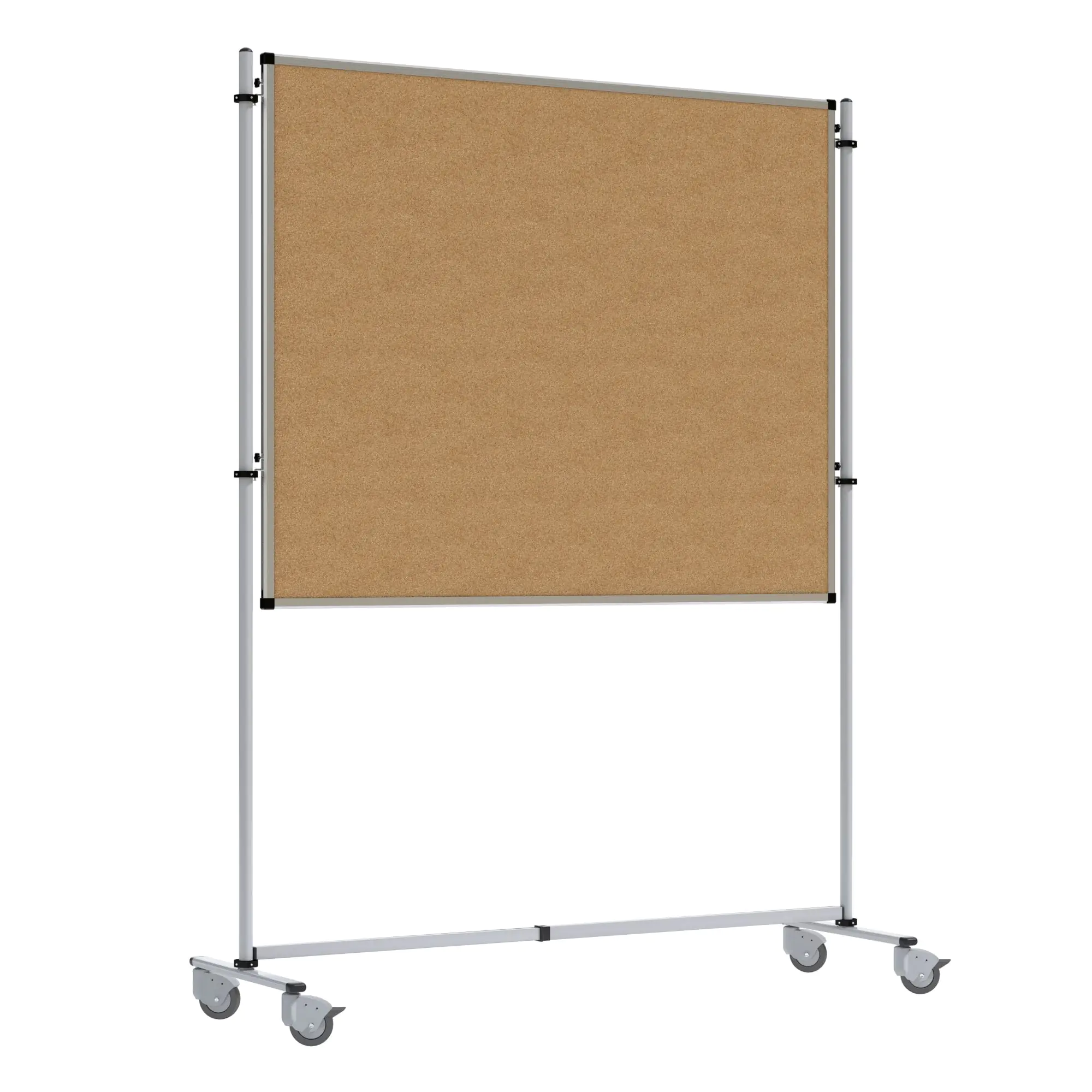 Stecktafel, 150x120 cm, beidseitig Kork-Oberfläche, inklusive Rollstativ aus der Kategorie Trennwände & Stellwände