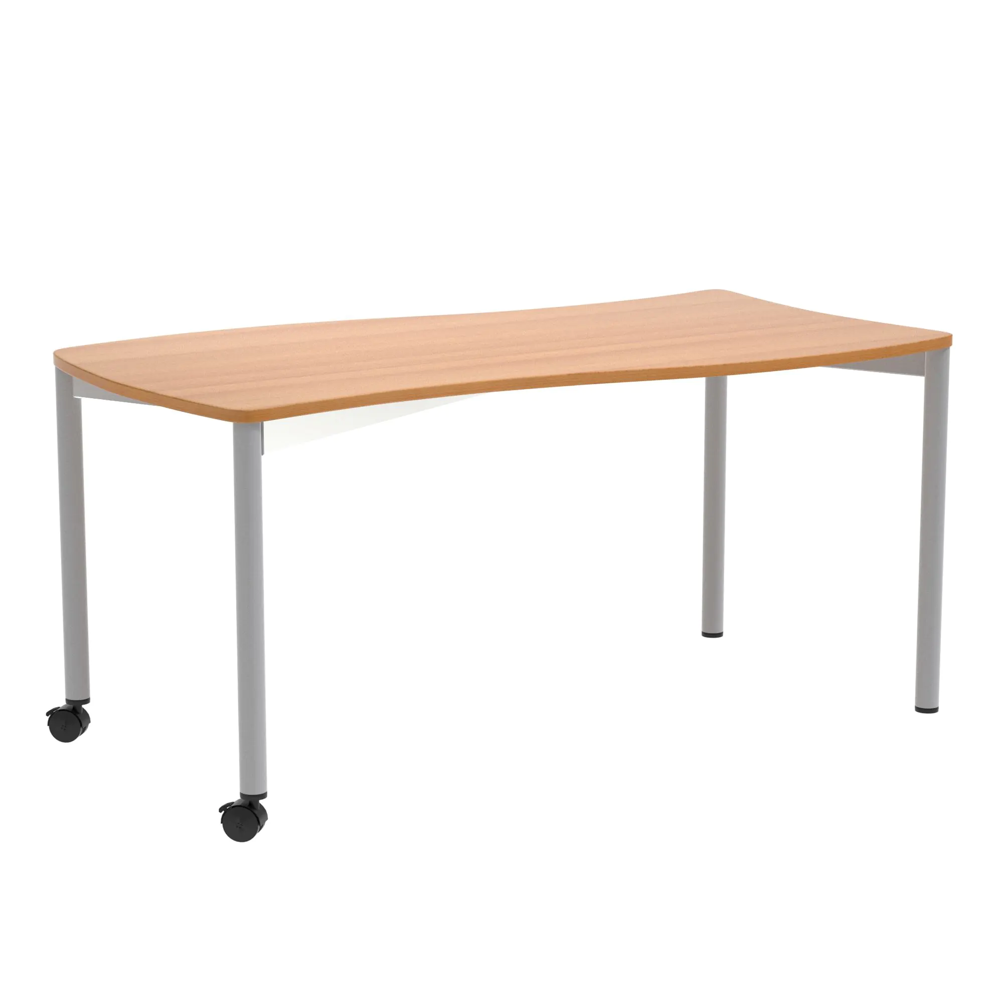 Wellentisch Rechteck, 130x65 cm (B/T), Höhe wählbar, fahrbar, aus der Kategorie Tische Allgemein