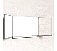 Klapptafel wandmontiert, Mittelfläche 150x100 cm, Stahlemaille weiß