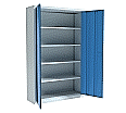 Stahl-Drehtüren-Schrank, 195 cm hoch, 120x40 cm (B/T), 4 Böden,