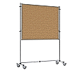 Stecktafel, 150x120 cm, beidseitig Kork-Oberfläche, inklusive Rollstativ aus der Kategorie Trennwände & Stellwände